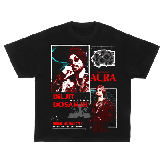 DILJIT DOSANJH AURA GRAPHIC OVERSIZED T-SHIRT